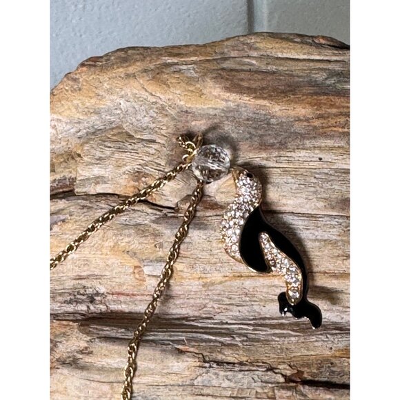 Swarovski Gold-Tone Pendant Necklace With Crystal & Rhinestone Accents Black & G - Picture 5 of 5